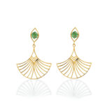 9K Gold Art Deco Fan Earrings – Eye Motif Catalogue