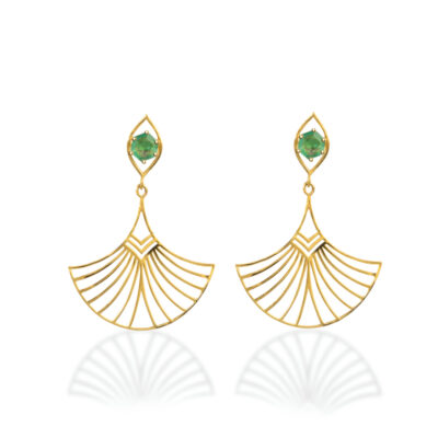 9K Gold Art Deco Fan Earrings – Eye Motif Catalogue