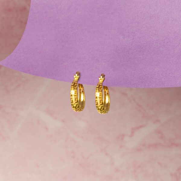 9K Gold Charming Kids' Bali Hoop Earrings Creative