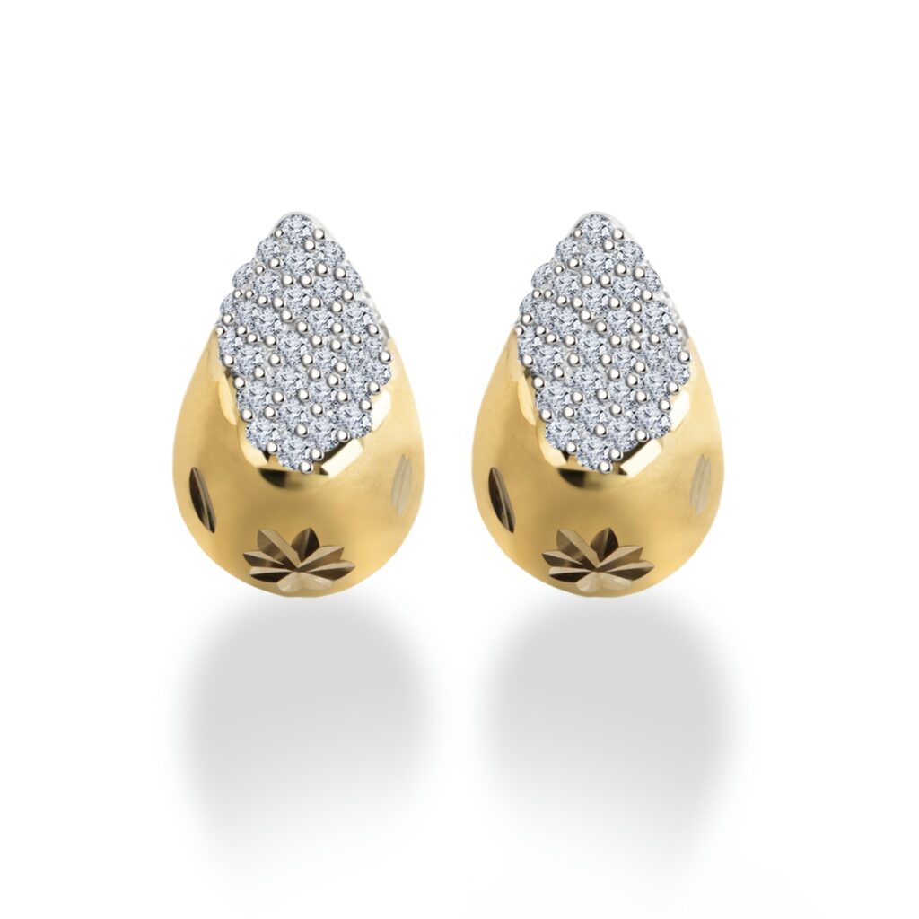 9K Gold Floral Nova Teardrop Earrings Catalogue