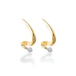 9K Gold Luminous Arc Studs With Glossy and Matte Finish Catalogue