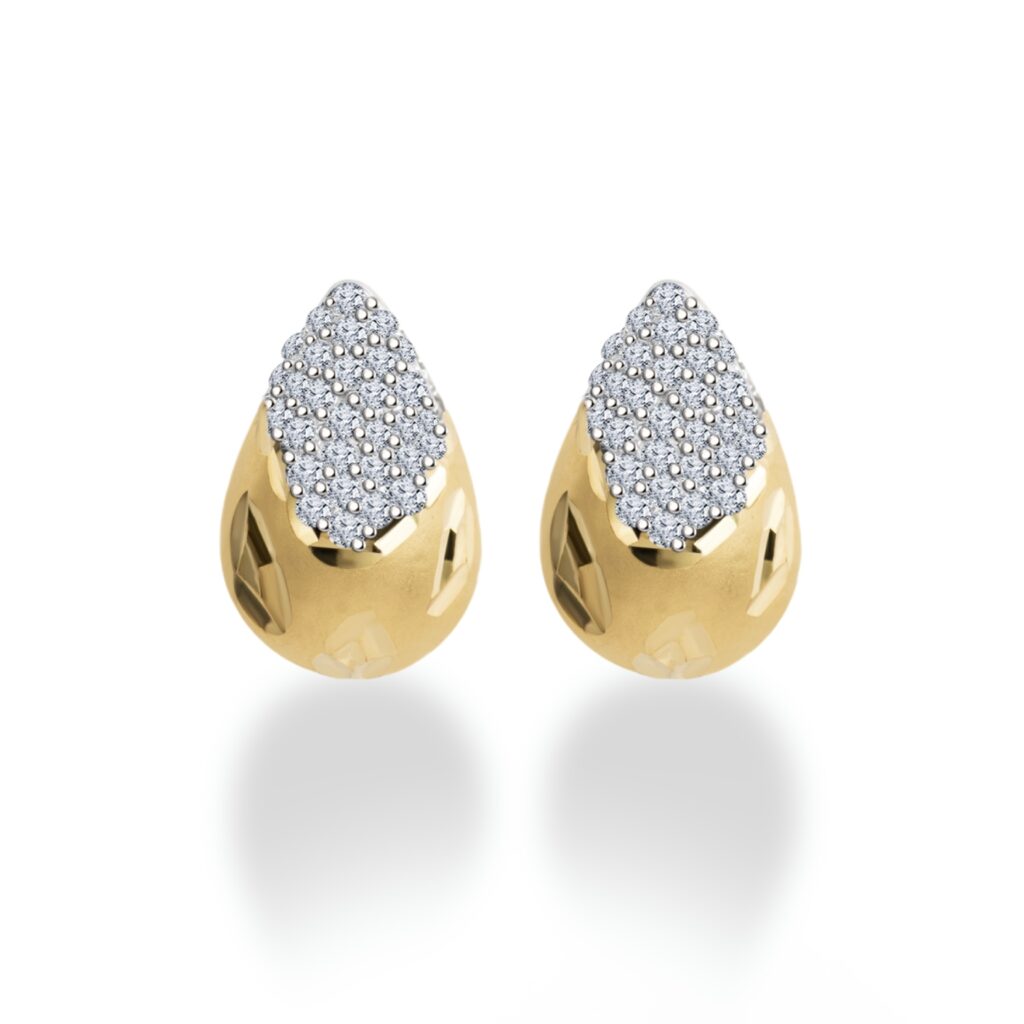 9K Gold Nova Teardrop Earring With Twist Catalogue