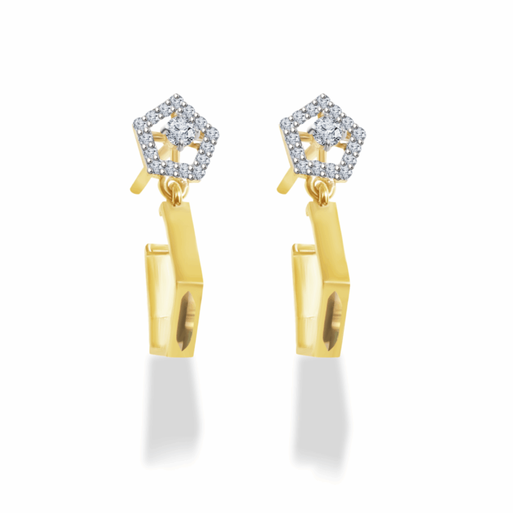 9K Gold Diametra Earring - Matte Finish with Design Catalogue