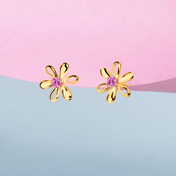 9K Gold Daisy Dots Studs Creative