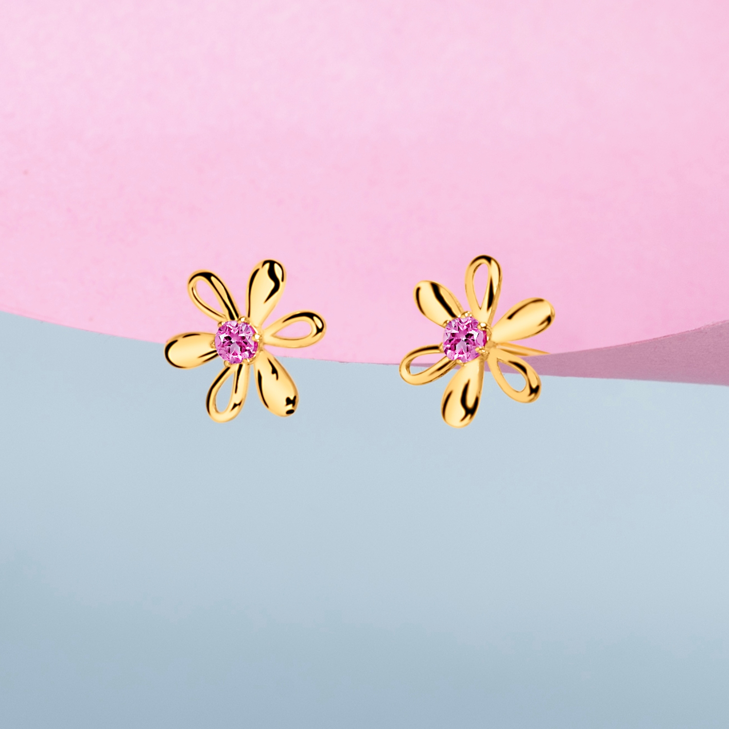 9K Gold Daisy Dots Studs Creative